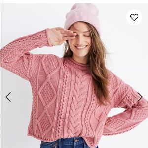 Madewell Slope Cable Knit Pullover Sweater